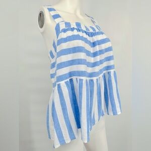 NWT LOFT Linen Blend Loose & Light Striped Top